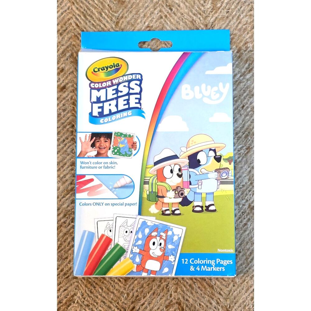 Crayola Color Wonder Bluey Mini Box Set Mess Free Coloring 12 Pages 4 Markers